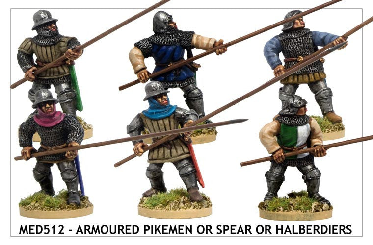 Armoured Medieval Pikemen or Spearmen or Halberdiers (MED512)